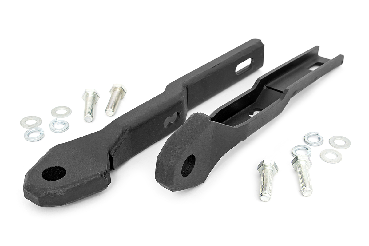 Nissan Titan Tow Hook Brackets - Front - Rough Country - Tow Hook to Shackle Conversion Kit - Black - '17-'23